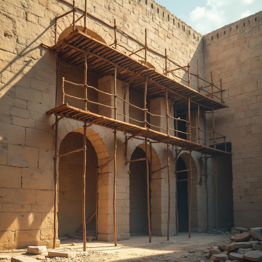 Laborer's Scaffolding — a card from Rome: aqueducts and construction