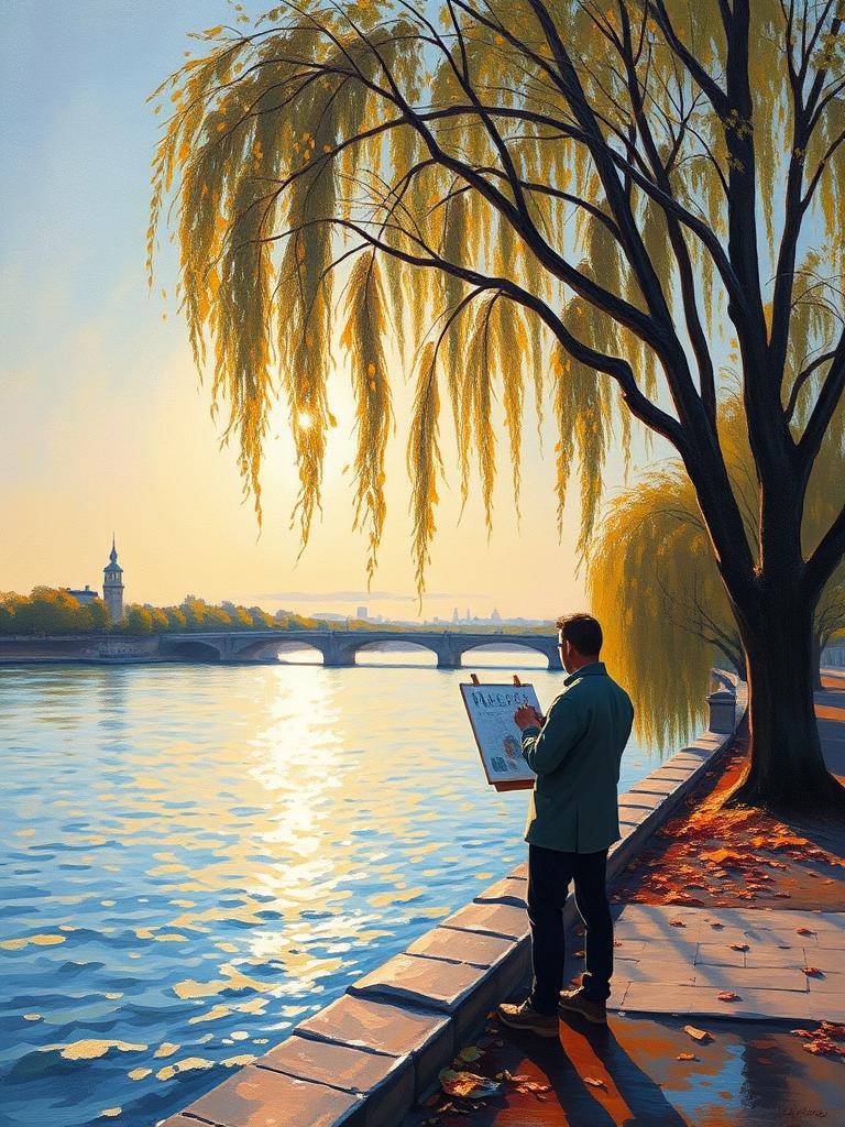 Seine Riverbank — a card from Impressionist Painters
