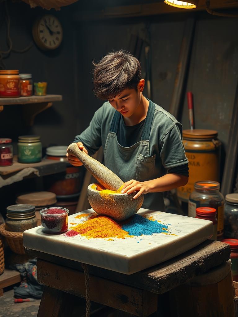 Apprentice Grinder — a card from Impressionist Painters