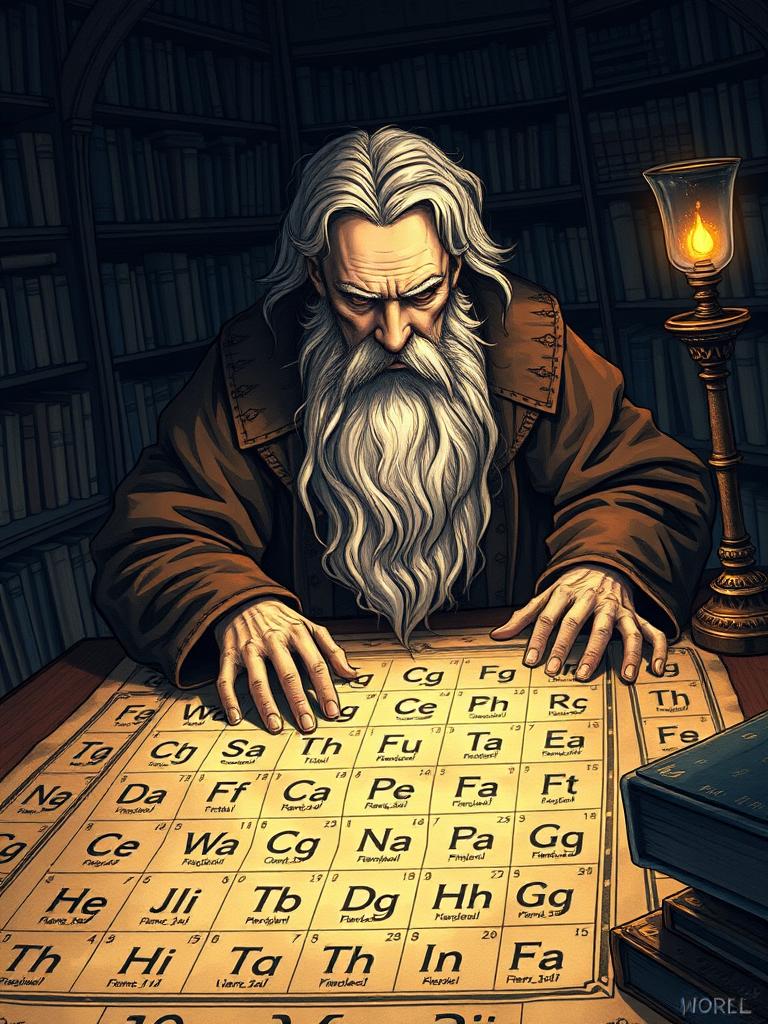 Dmitrij Mendeleev — a card from Elementali della Tavola Periodica